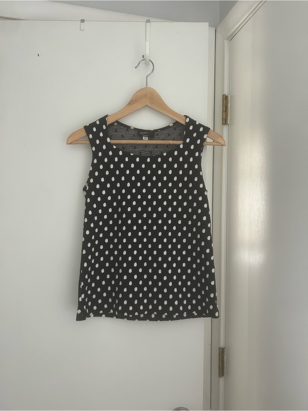 Black Polka Dot Sleeveless Top